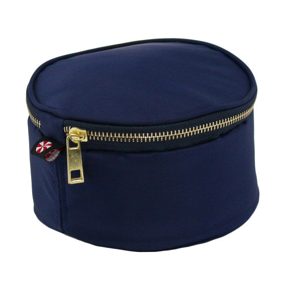 6" Navy Nylon Brass Button Bag by Mint