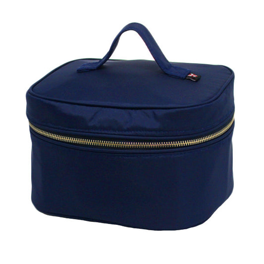 Navy Nylon Brass Train Case by MINT