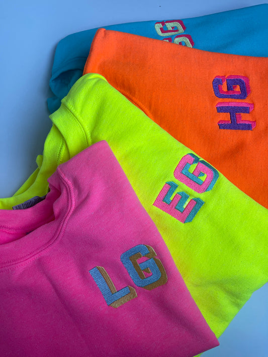 Neon Initial Sweatshirts